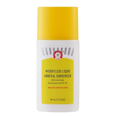 First Aid BeautyWeightless Liquid Mineral Sunscreen with Zinc Oxide SPF 30  Luxuriously Light for Everyday Use  15 oz