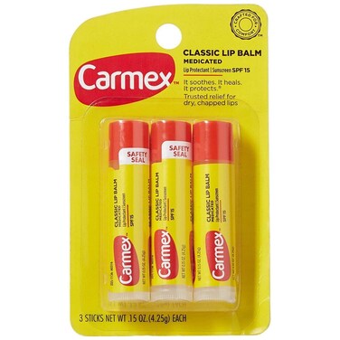 CarmexLip Balm Moisturizing Original15 Ounce 3 ct Four Packs of 3