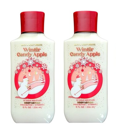 Bath and Body Works Winter Candy Apple Super Smooth Body Lotion 8 Oz 2 Pack Winter Candy Apple