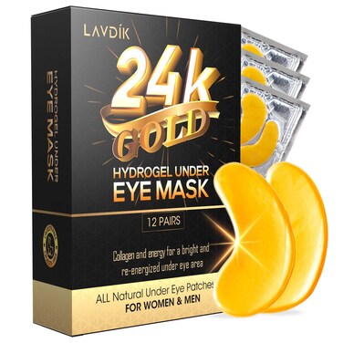 Under Eye Patches 24K Gold Eye Mask  12 Pairs Collagen Eye Patch for Puffy Eyes and Dark Circles and AntiAging Deep Moisturizing Eye Treatment Masks for Women and Men