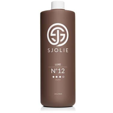 SJOLIE Spray Tan Solution  Luxe 12  Violet Based Dark Blend  Sunless Tanning Solution for Deep Dark Bronze Finish All Natural 32oz