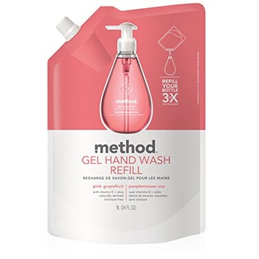 Method Gel Hand Soap Refill Pink Grapefruit Biodegradable Formula 34 Fl Oz Pack of 1