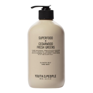 Youth To The People Superfood Antioxidant Hand Wash with Kale  Green Tea  Nourishing Gel Cleanser for Dry Hands  Aromatic Fragrance of Fresh Greens Cedarwood Black Pepper  Vegan 131 fl oz