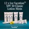 Vacation Mini Classic Lotion SPF 30 Water Resistant Broad Spectrum Bulk Sunscreen Travel Size Bachelorette Party Favors Beach Essential 1 fl oz Pack of 12