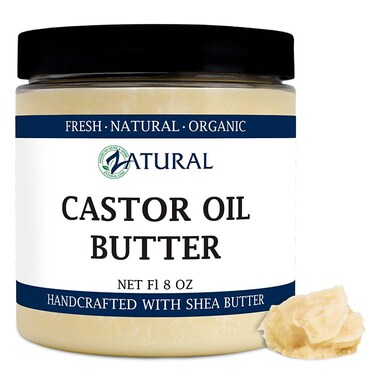 ZaturalCastor Body Butter 8 Fl Oz Castor Oil Raw Shea Butter Moisturizing Skin Hair Body 100 Natural Clean Simple Ingredients