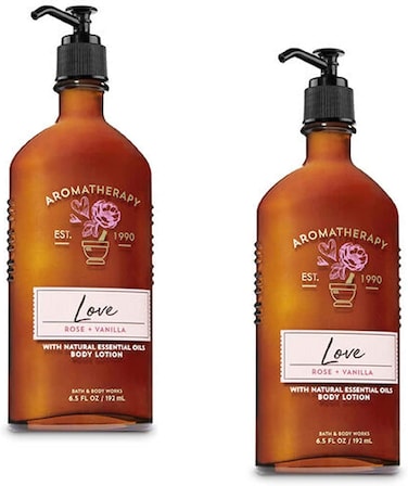 BATH AND BODY WORKS Aromatherapy LOVE  ROSE  VANILLA Lot of 2 Body Lotion  Full Size