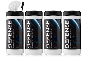 Defense SoapBody Wipes with 100 Natural Tea Tree Oil and Eucalyptus Oil  Post Workout Sport Wrestling Camping Shower Wipes for Men and Women 40 Count Pack of 4