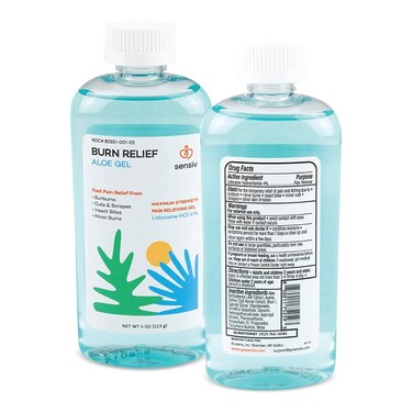 Aloe Vera Gel for Sunburn Relief with Lidocaine Maximum Strength 4 Solar Recovery for Cooling  Soothing