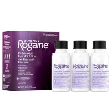 RogaineWomens 2 Minoxidil Topical Solution for Womens Hair Thinning and Loss  Hair Regrowth 3Month Supply 4 Piece Set Unscented 6 Fl Oz