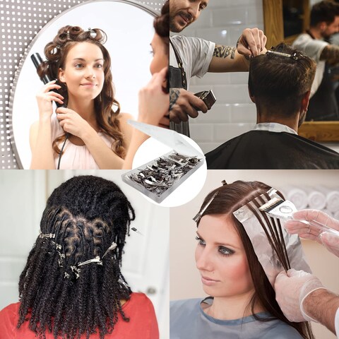 Silver Metal Duck Billed Hair Clips Set  Alligator Roller Clips for Womens Long Hair Sectioning and Pin Curls with Case