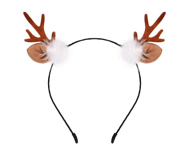DS DISTINCTIVE STYLE Deer Antler Headband Reindeer Fawn Horn Hair Accessories for Christmas