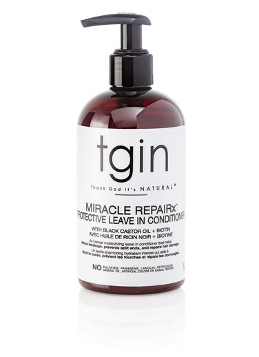 tgin Miracle RepaiRx Protective Leave In Conditioner for Natural Hair  Biotin  Black Castor Oil  Paraben Free  Protective  Curls  Kinks  Waves  Repair  Restore  13 oz