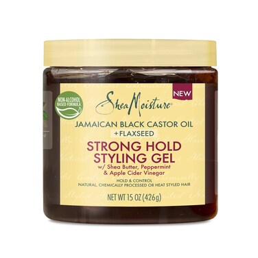SheaMoistureStyling Strong Hold Styling Gel for Natural Chemically Processed or Heat Styled Hair Jamaican Black Castor Oil and Flaxseed ParabenFree AntiFrizz Hair Gel 15 oz