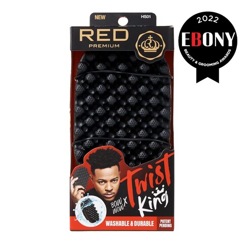RED by Kiss Bow Wow X Twist King Premium Luxury Twist Styler Brush Durable Washable Afro Curl Sponge Racket for Barbers and Daily Use Ideal for Curly Coiled 4C Hair