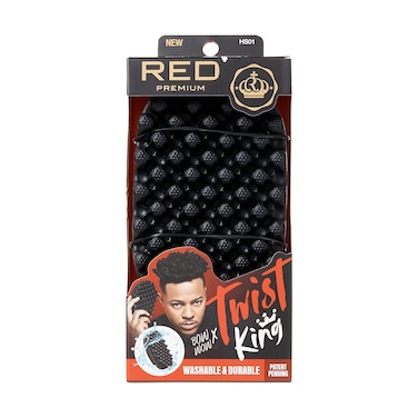 RED by Kiss Bow Wow X Twist King Premium Luxury Twist Styler Brush Durable Washable Afro Curl Sponge Racket for Barbers and Daily Use Ideal for Curly Coiled 4C Hair