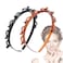 JASSINS2 Pcs Bangs Hairstyle Hairpin Headband Professional Weave Bangs Clip Toothed Headband Braid Tool Women Girls Fashion Hair Accessories Black and Brown
