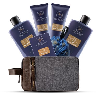 All Natural Bath and Body Spa Gift Basket Set for Men  Ocean Breeze  Luxury Mens Skin Care Kit For Him in Toiletry Bag for Revitalization Exfoliating Cleasing Moisturing