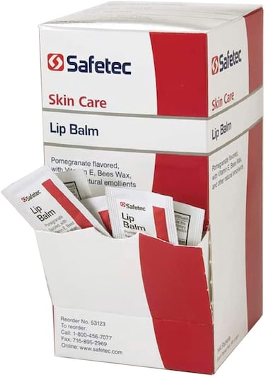 Safetec Lip Balm Pomegranate Flavored  144 packetsbox 05 gram each