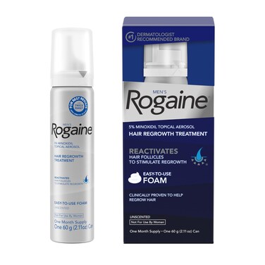 Mens Rogaine 5 Minoxidil Topical Foam One Month Supply