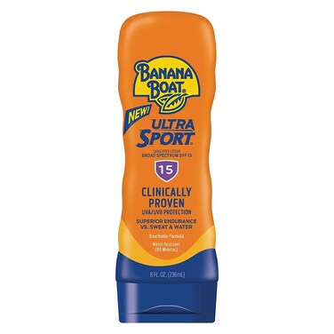 Banana Boat Sport Ultra SPF 15 Sunscreen Lotion 8oz  Banana Boat Sunscreen SPF 15 Lotion Oxybenzone Free Sunscreen Sunblock Lotion Sunscreen Banana Boat Lotion SPF 15 8oz