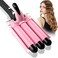 3 Barrel Curling Iron Hair Crimper Aleath Dual Voltage Three Barrels Hair Waver  1 inch Curler Wand