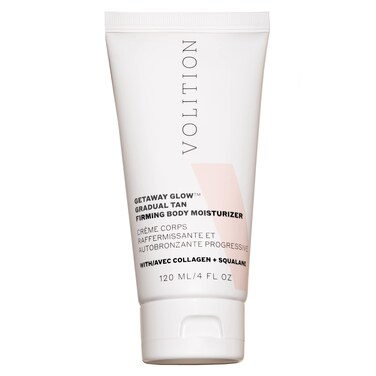 Volition Beauty Getaway Glow Gradual Tan Firming Body Moisturizer with Vegan Collagen  Squalane  Skin Smoothing Cream Stretchmark Treatment  Sunless Tanning Lotion  Quick Drying Formula