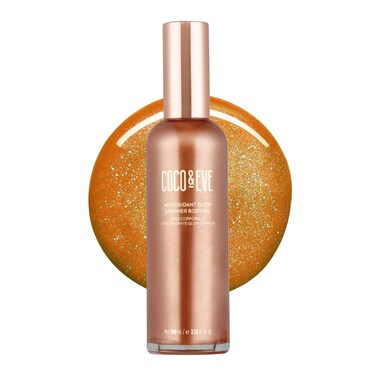 Coco  EveAntioxidant Glow Shimmer Body Oil  Lightweight Skin Illuminator with Pearlescent Minerals Natural Glitter Antioxidants for Shimmering Moisturizing and Healthy Glow 338 Fl Oz