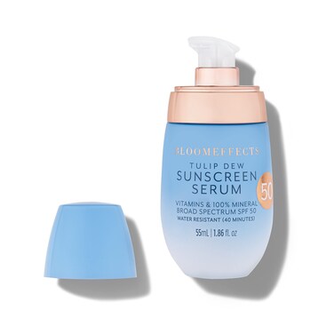 Bloomeffects  Tulip Dew Sunscreen Serum With Broad Spectrum Mineral SPF 50 WaterResistant Up To 40 Minutes  CrueltyFree Clean Beauty 186 fl oz  55 ml