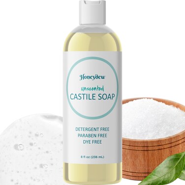 Castile Soap Liquid Unscented Cleanser  Liquid Castile Soap for Dry Sensitive Skin Care Routine and All Purpose Cleaner with Hydrating Glycerin for Hair and Skin  Hair Face and Body Soap Liquid