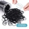 HOYOLS 34 Inches Black Hair Rubber Bands for Hair Ties Small Elastics Bands Large Hair Braiding Ponytail Holders for Baby Toddler Girls Kids Thick Hair Mini Bands No Damage 600pcs M LatexFree
