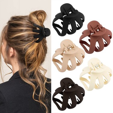 Hair Clips 5Pcs Octopus Matte Hair Claws for Women Large 315 Hair Clips for Thick Hair Nonslip Jaw Clips Hair Accessories