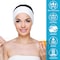 Denfany Spa Headband 3 Pack Ultra Soft Adjustable Face Wash Headband Terry Cloth Stretch Make Up Wrap for Face Washing Shower Facial Mask Yoga Black  White  Grey