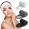 Denfany Spa Headband 3 Pack Ultra Soft Adjustable Face Wash Headband Terry Cloth Stretch Make Up Wrap for Face Washing Shower Facial Mask Yoga Black  White  Grey
