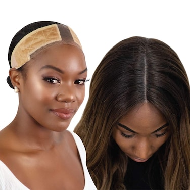 MILANO COLLECTION Lace Wigrip Premium Lace Wig Band for Women Fully Adjustable Wig Grip Reinforced Swiss Lace by HAIRLINE Secure Velvet Headband Glueless Nude