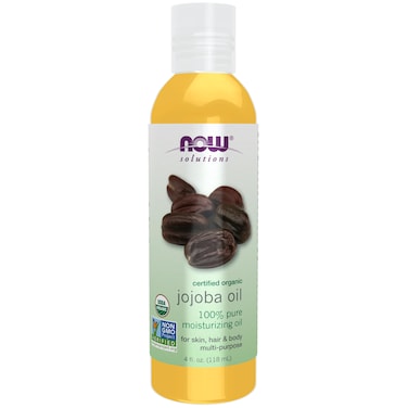 NOW FoodsSolutions Organic Jojoba Oil Moisturizing MultiPurpose Oil for Face Hair and Body 4Ounce