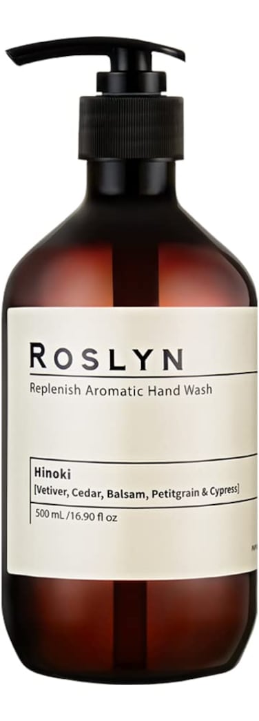 ROSLYN Aromatic Hand Wash Scented Liquid Hand Soap Pack of 1 169 fl oz Hinoki 100 Vegan