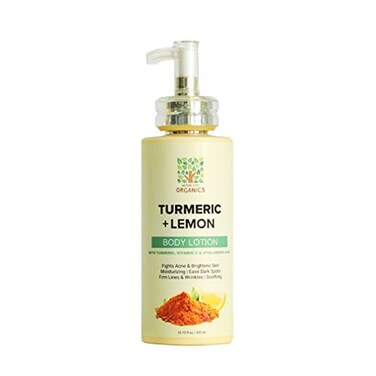 Turmeric Lemon Body Lotion  Natural Brightening  Firming Lotion No Stain  Clean Scent For All Skin Types  Made with Turmeric Vitamin C and Hyaluronic Acid  1015 Oz Bottle