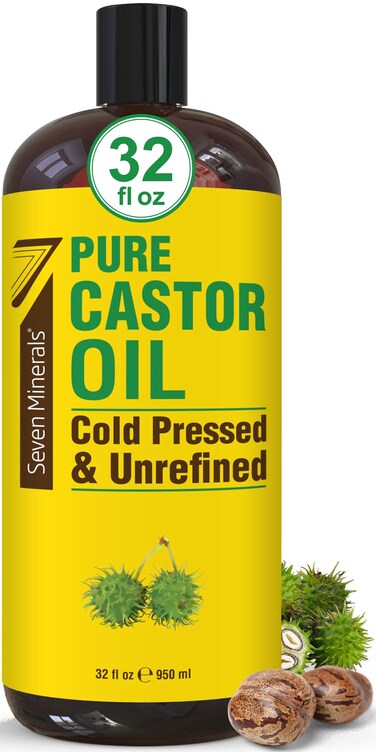 Pure Cold Pressed Castor Oil  Big 32 fl oz Bottle  Unrefined  Hexane Free  100 Pure Castor Oil for Hair Growth Thicker Eyelashes  Eyebrows Dry Skin Healing Hair Care Joint and Muscle Pain