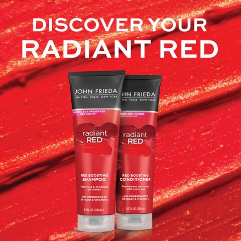 John FriedaRadiant Red Red Boosting Shampoo Daily Shampoo Helps Enhance Red Hair Shades 83 Ounce with Pomegranate and Vitamin E