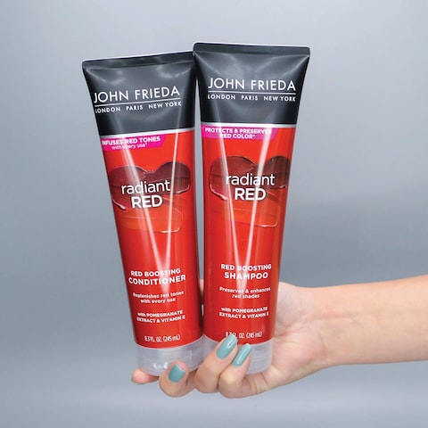 John FriedaRadiant Red Red Boosting Shampoo Daily Shampoo Helps Enhance Red Hair Shades 83 Ounce with Pomegranate and Vitamin E