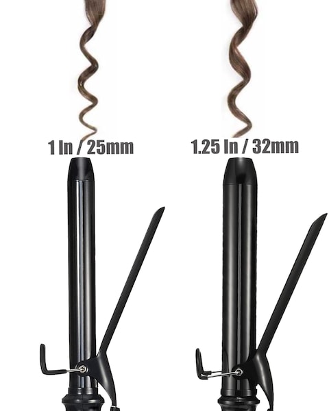 LANVIER 125 Inch Curling Iron Extra Long Barrel 1 14 Inch Curling Iron for Long Hair up to 450F Worldwide Dual Voltage Hair Curler for Traveling Hair Waving Style Tool Black