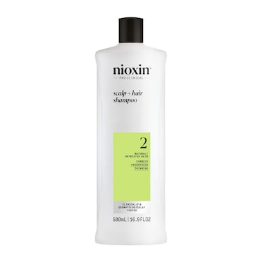 Nioxin System 2 Scalp Cleansing Shampoo with Peppermint Oil Treats Dry and Sensitive Scalp For Natural Hair with Progressed Thinning