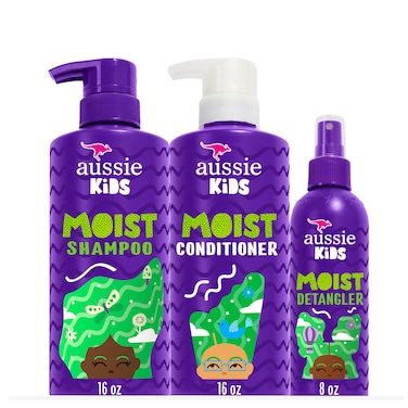 Aussie Kids Hair Care Bundle Set Including Shampoo 16 Fl Oz Conditioner 16 Fl Oz  Detangler Spray 8 Fl Oz