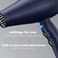 INFINITIPRO BY CONAIR Hair Dryer with Innovative Diffuser  Enhances Curls and Waves while Reducing Frizz  Dark Blue  Packaging May Vary