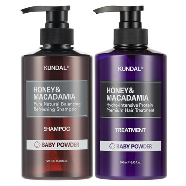 KundalNatural Hair Shampoo and Conditioner Set Baby Powder  Nourish Strengthen Repair Hair with Honey Argan Oil Macadamia Oil SulfateFree 500ml 2Set 169 fl oz 2 Set