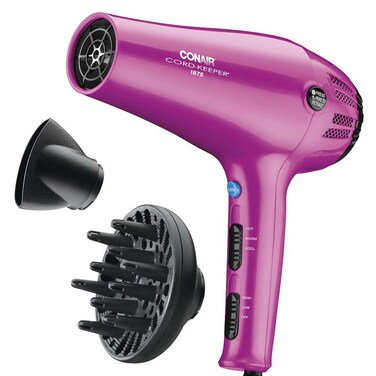 Conair Hair Dryer with Retractable Cord 1875W CordKeeper Blow DryerPink