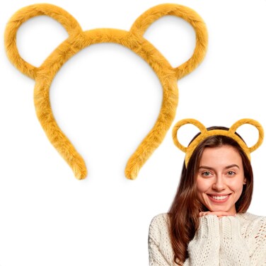 LEGLOYellow Bear Ear Pooh Bear Headband  NonSlip Cute Headband for Makeup and Womens Hair  Gift for Her