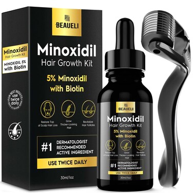 Minoxidil for Men Beard Growth Kit Minoxidil for Women Hair Growth Kit Hair Loss Treatments for Women Hair Regrowth Treatment Minoxidil 5 Black