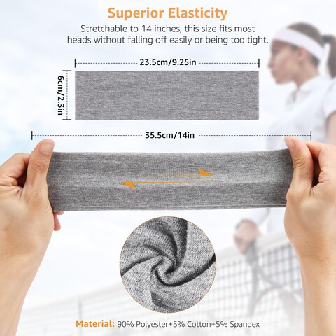 DiyJibbHeadbands for Women Non Slip  7PCS Fashion Sports Hair Bands for Womens Hair Soft Cotton Cloth Stretchy Headbands for Women for Workout Yoga Running