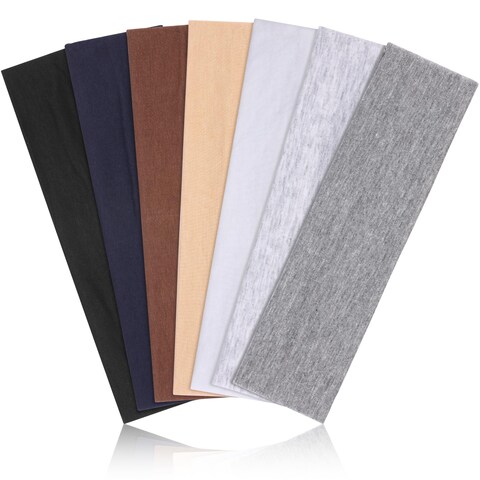 DiyJibbHeadbands for Women Non Slip  7PCS Fashion Sports Hair Bands for Womens Hair Soft Cotton Cloth Stretchy Headbands for Women for Workout Yoga Running